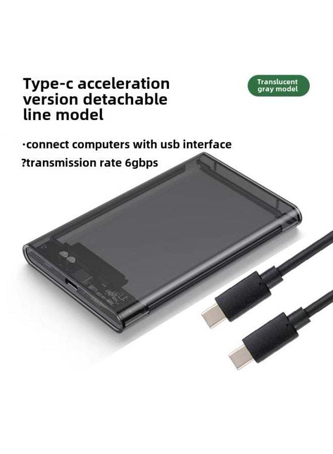 2.5 Inch Mobile Hard Disk Box USB3.0 Serial Port Solid State Mechanical Notebook Hard Disk USB3.0 To SATA-Color:3.1 Transparent Gray C- C - Image 1